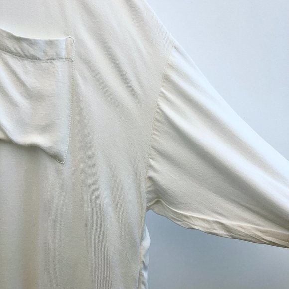 Zara Oversized Collared Shirt Dress with Big Pockets White - Picture 7 of 10